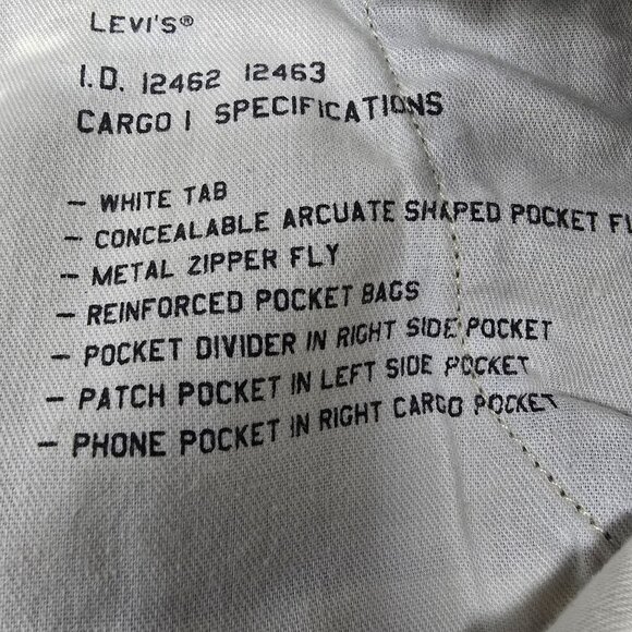 Levis Camouflage Cargo Shorts Size 42 Multiple Pockets Zipper Fly Cotton Blend - Picture 5 of 5